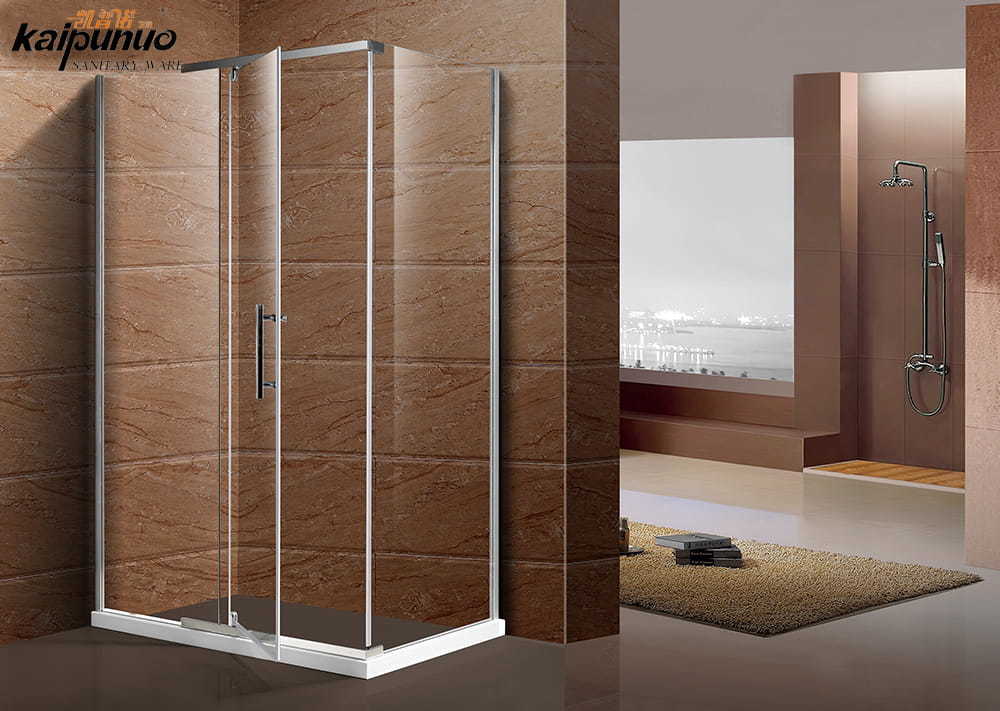 Bathroom tempered glass aluminum profile shower door with pivot hinge