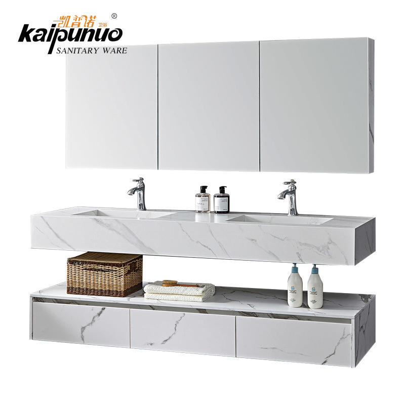 White High Gloss Wall Mounted Bathroom Cabinet With Mirror